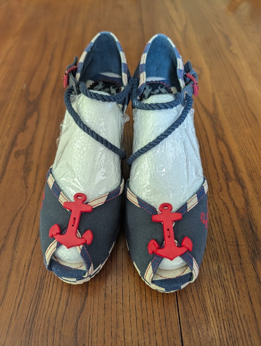 Miss L Fire Nautical Anchor Peep Toe Heels – Like New Women's 9.5